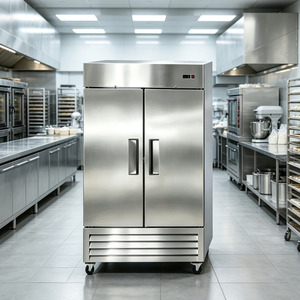 Refrigerador Comercial Vertical de Acero Inoxidable de Alta Eficiencia con Enfriamiento por Aire de 2 Puertas para Panadería y Pizzería - Product Image 2