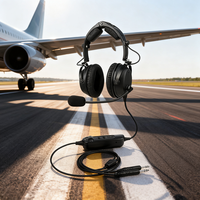 Headset penerbangan, peredam kebisingan Headset Pilot dengan Bluetooth ANR dapat diatur dan desain nyaman ringan