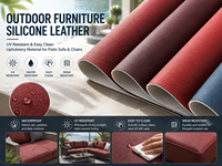 Meubles d'extérieur en cuir silicone |   Tissu d'ameublement tricoté résistant aux UV, imperméable et anti-taches pour canapés et chaises de patio