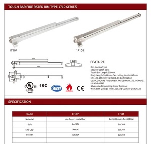 <span class=keywords><strong>Ul</strong></span> đôi thoát thương mại cửa lửa đánh giá đẩy cảm ứng thanh dọc thanh hoảng loạn thoát thiết bị - Product Image 4