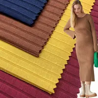 Elástico de poliéster de fábrica, cor sólida personalizada, 190gsm, malha, 8*2, largura, para vestido feminino