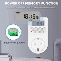 Interruptor Temporizador Digital Electrónico Programable Semanal de 12/24 Horas con Enchufe EU/UK/US para Electrodomésticos de Cocina
