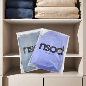 Custom Logo stampato richiudibile chiusura lampo di <span class=keywords><strong>plastica</strong></span> con chiusura a Zip satinata opaca per abbigliamento - Product Image 2
