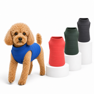 Solid Color Quilted Warm Dog Vest dog outfitspet <b>clothes</b> oem pet <b>clothes</b> Sleeveless Windproof Padded Pet Coat - Product Image 1