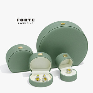 Forte Packaging - Caja de Joyería Semicircular de Nuevo Diseño, Caja de Joyería de Cuero de Lujo, Cajas de Anillos Personalizadas, Caja de Embalaje para Joyería - Product Image 1