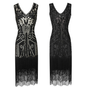 20世纪20年代女式挡板连衣裙Great Gatsby连衣裙复古v领亮片流苏派对Midi女士嘉年华晚礼服 - Product Image 4