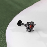 Piercing Stories Acier Inoxydable Laiton Coulée Coeur Labret Anneau PVD Noir Olor Mode Helix Piercing Bijoux