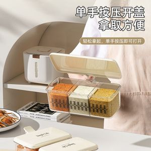 Spice <b>Container</b> Set Divided Clip On Lid Transparent For Solid Seasonings <b>Kitchen</b> <b>Storage</b> M Size - Product Image 4