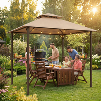 Vente chaude usine : Tonnelle de jardin moderne 8x5 à double niveau pour barbecue, en acier, avec étagères, petite couverture de terrasse