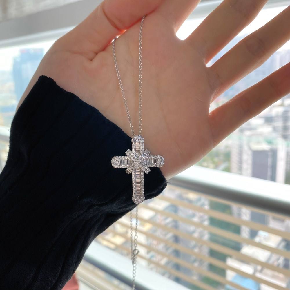 925 Sterling Silver Cross Necklace With Pendant Religious