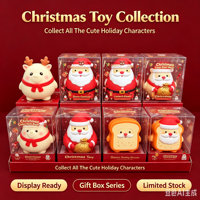 Ensemble de jouets anti-stress Squishy de Noël, Père Noël, Renne, Toast, en TPR et Maltose, à remontée lente, unisexe, 14+, cadeau