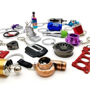 Porte-clés de voiture en alliage de zinc tendance - Amortisseur, disque de frein, turbo, boîte de vitesses, forme 3D légère, logo personnalisé - Product Image 1