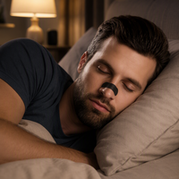 Bandes nasales noires pour une meilleure respiration, soulagement instantané du ronflement et meilleur sommeil, patch anti-ronflement hypoallergénique pour le sport