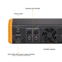 Console de mixage audio professionnelle 4/6/8 canaux avec amplificateur intégré de 600 watts pour scène/KTV/église