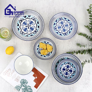 도매 친환경 8인치 사이드 플레이트 무지 흰색 호텔 도자기 엠보싱 식물 무늬 디너 차저 플레이트 - Product Image 5