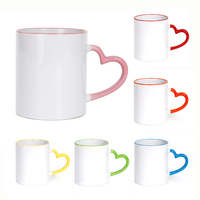 Mug à café en céramique Senny, tasse en céramique blanche avec bord et poignée colorés, 401-500 ml, vaisselle de table, vente en gros, directement de l'usine