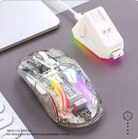 Souris de jeu sans fil Attack Shark X2 PRO RGB à trois modes, transparente, avec affichage de la puissance de l'écran, pour le jeu et les sports électroniques