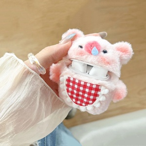Étui pour écouteurs en peluche rose avec oreilles de <span class=keywords><strong>cochon</strong></span>, motif dessin animé, compatible avec les écouteurs Pro3 de 4e génération, <span class=keywords><strong>coque</strong></span> souple en silicone - Product Image 4
