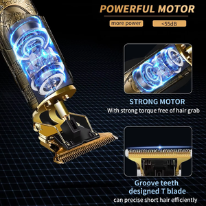 Bán Buôn Có Thể Sạc Lại Điện Râu Máy Cạo Râu T Lưỡi Máy Khắc Tóc Tông Đơ Cho Người Đàn Ông Đầu Dầu Kim Loại - Product Image 5