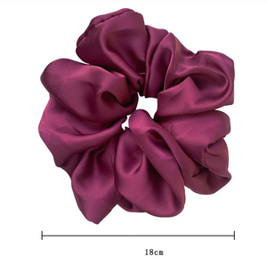 Custom Logo Mode Oversized Zijde Satijn Vrouwen <span class=keywords><strong>Scrunchies</strong></span> Haar Banden Elastische Haarbanden Grote Grote Haar <span class=keywords><strong>Scrunchies</strong></span>