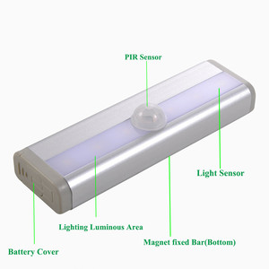 Luz LED con <span class=keywords><strong>Sensor</strong></span> <span class=keywords><strong>de</strong></span> <span class=keywords><strong>Movimiento</strong></span> PIR <span class=keywords><strong>de</strong></span> 6 LED, Lámpara para Armario, Guardarropa, Cama, Luz Nocturna LED Debajo del Gabinete para Armario, Escaleras, Cocina - Product Image 4