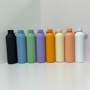 Matte Color Double Wall Vacuum Insulated Stainless Steel Water Bottle with Handle 500ml 750ml Leak Proof <b>Thermos</b> Flask Outdoor - Product Image 2