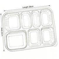 Boîtes à lunch jetables compostables de qualité alimentaire, emballage léger pour fêtes et supermarchés