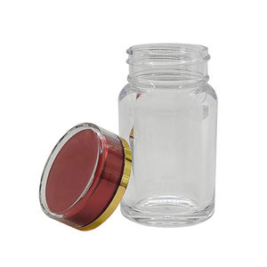 Precio al por Mayor, Dispensador de Cápsulas Transparente de 40 ml, Botella de Plástico PS Portátil Sellada con Tapa Roja - Product Image 3