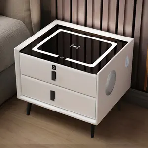 2023 Wholesale Home Furniture Furniture Smart Nightstands Wireless Charging Table Bedside Cabinet For Bedroom