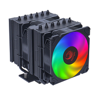 Enfriador de CPU de montaje Universal con ventiladores duales ARGB, 6 procesadores de tubos de calor, ventilador de refrigeración por aire, disipador de calor para escritorio LGA AM4 X99 115X 2066