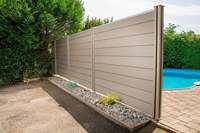 Panneau de clôture en WPC écologique imperméable, résistant aux UV, coupe-vent, facile à installer pour jardin, villa, cour, intimité, taille personnalisée