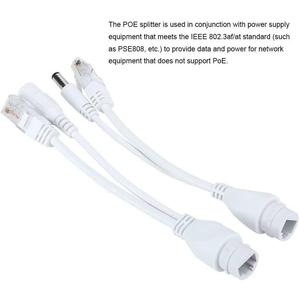 Kit de câbles adaptateurs répartiteurs PoE 5 pièces, injecteurs PoE réseau standard DC12V, câbles et fils fabriqués en Chine - Product Image 4