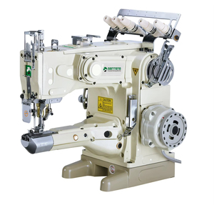 Machine à coudre industrielle interlock à 3 aiguilles et 5 fils avec coupe-fil supérieur et inférieur - Électrique - Product Image 1