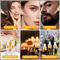 Set Botol Kaca Bulat Mini 5ml dengan Tutup Sekrup dan Pipet Transfer untuk Sampel Kosmetik dan Minyak Esensial