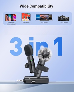 Portable <b>Microphone</b> Wireless Lavalier Lapel <b>Microphone</b> phone Camera Noise Reduction Recording Clip Mic - Product Image 2