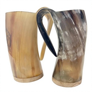 Jarra de Cerveza Artesanal Ecológica de Cuerno de Búfalo, Diseño Clásico con Asa, Gran Capacidad, Estilo Vintage, Decoración para Bar en Casa - Product Image 1