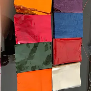 Celofán de colores para envolver dulces, envoltura de regalo, envoltura de plástico transparente