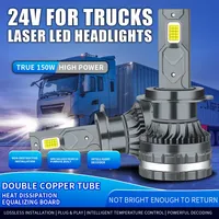 Ampoule de phare LED super lumineuse DC 12~80V 24V H1 H3 H4 H7 9005 HB3 9006 HB4 150W 48000LM pour camion et système d'éclairage antibrouillard
