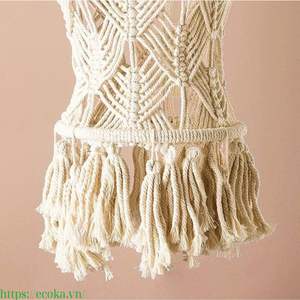 Pequeña y Hermosa Lámpara de Techo Bohemia de Macramé 100% Algodón, Tejida, Decorativa para el Hogar, Transpirable - Product Image 3