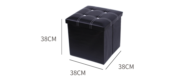 Rhinestones Customized Upholstered Chair Foldable Square Storage Stool Of Bedroom Leather Ottoman