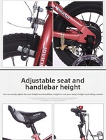 Vélo pour enfants de 1 à 12 ans, 12-20 pouces, avec siège arrière sécurisé, pédales réglables en hauteur, roues d'apprentissage, pour enfants de 110-160 cm