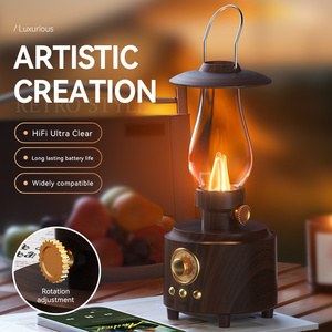 Lampe de table vintage mini haut-parleur sans fil lampe à huile haut-parleur portable pour cuisine bureau chambre bureau café bar accessoires d'extérieur - Product Image 2
