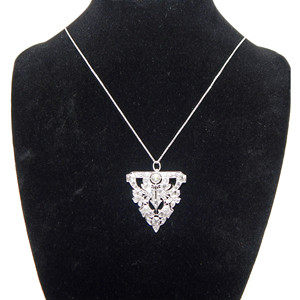 Splendido ciondolo a goccia con diamanti da 2,75 ct e collana in oro bianco 14K - Product Image 1