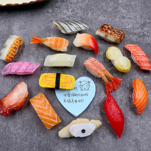Simulación 3D divertida y creativa de la cocina japonesa, sushi, salmón, mariscos, imanes para refrigerador con diseño de comida y pegatinas decorativas - Product Image 1