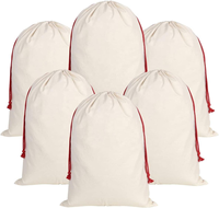 Vente en gros de grands sacs de Noël en toile, sacs de Noël durables avec cordon de serrage, 26,7" x 19,6"