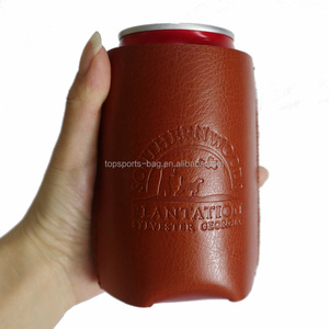 Wholesale Insulated <strong>Magnetic</strong> Soda Can Cooler Waterproof Debossed PU Leatherette Beer Can <strong>Sleeve</strong> - Product Image 4