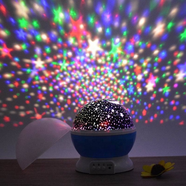 Kanlong  Starry Sky Star Unicorn Children Kids 360 Rotating Night Light Projection Baby Sleep Romantic Led Night Light