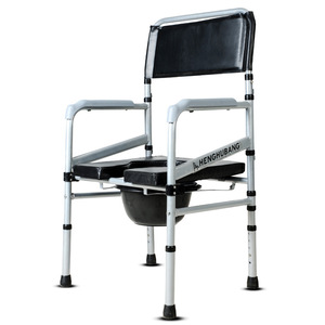 Foldable <b>Portable</b> <b>Commode</b> Chair With Anti Slip Feature For Elderly And Pregnant Women Open Front Design - Product Image 2