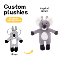 Sac à dos en peluche Koala personnalisé OEM, sac à dos scolaire pour enfants en forme d'animal en peluche doux, vente en gros, cadeau jouet pour enfants