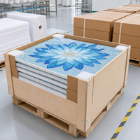 Mosaïque décorative en verre pour piscine, motif floral personnalisé pour spas, bains publics, centres de bien-être et projets de piscines, murale en mosaïque de verre pour piscine